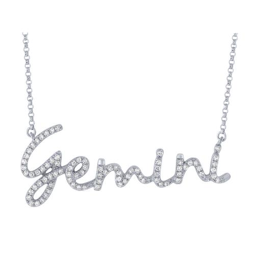 0.33CT. T.W. DIAMOND "GEMINI" ZODIAC NECKLACE IN 10KT GOLD