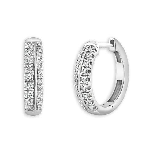 Bella By Ovani® Lab-grown Diamonds 2-row Huggie Hoops 0.30 Ct. T.w. - In 14k White Gold