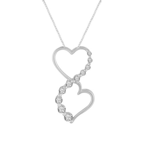 0.35 CT T.W. Diamond Heart-shaped Infinity Pendant In 10KT White Gold
