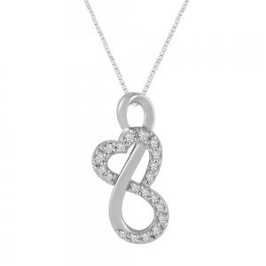 Novello Lab-grown Diamonds Infinite Love Pendant 0.15 Ct. T.w. in 10K White Gold