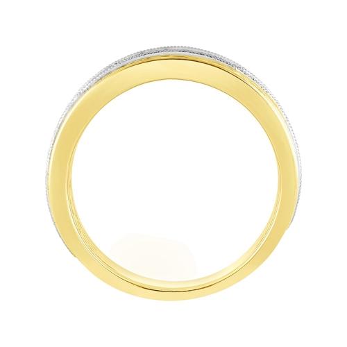 Novello Lab-grown Diamonds 9-Stone Princess-Cut Milgrain Men's Fashion Ring 0.50 Ct. T.w. in 14K Yellow White Gold