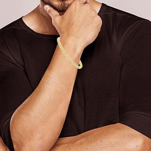 "Novello-Collection" 2.75CT. T.W. LABGROWN DIAMOND FRANCO MENS BRACELET IN 10K GOLD