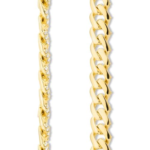 3.5 Ct. T.w. Lab-grown Single Row Cuban Men's Bracelet - Novello In 10Kt Yellow Gold