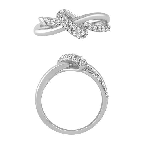 "Novello-Collection" 0.33 CT. T.W. LAB GROWN DIAMOND KNOTTED RING IN 14K GOLD