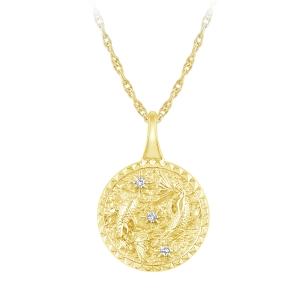 0.02CT. T.W. Diamond PISCES ZODIAC PENDANT IN 10K GOLD