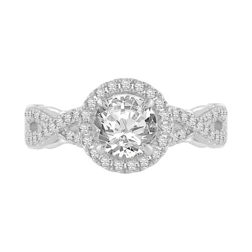 "Novello-Collection" 1.00 CT. CENTER AND 1.50 CT. T.W. LABGROWN DIAMOND ROUND CNTR INFINITY HALO BRIDAL RING IN 14K GOLD