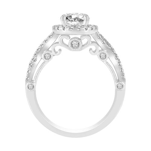 "Novello-Collection" 1.00 CT. CENTER AND 1.50 CT. T.W. LABGROWN DIAMOND ROUND CNTR INFINITY HALO BRIDAL RING IN 14K GOLD