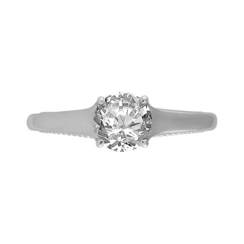 "Novello-Collection" 1.00 CT. CENTER AND 1.15 CT. T.W. LABGROWN DIAMOND RBC CNTR BRIDAL RING IN 14K GOLD