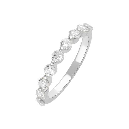 0.6 Ct. T.w. Lab-grown Diamond Round 9-stone Prong Set Wedding Band - Novello In 10Kt White Gold