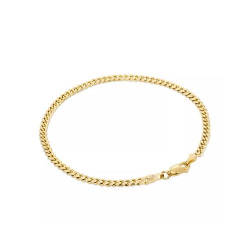 8IN MIAMI CUBAN BRACELET 3MM IN 14KT YELLOW-GOLD