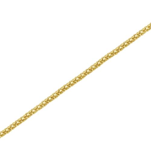 20 inch Popcorn Chain Necklace In 14Kt Yellow Gold