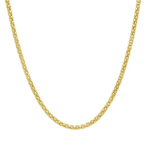 22 inch Popcorn Chain Necklace In 14Kt Yellow Gold