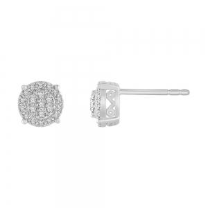 "Novello-Collection" 0.25CT. T.W. LABGROWN DIAMOND FLOWER STUDS EARRINGS IN 10K GOLD