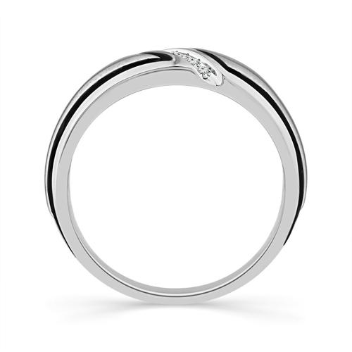 0.08 Ct. T.w. Diamond 7-stone Satin Finish Men Engagement Ring In 10Kt White Gold