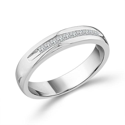 Ovani® Lab-grown Diamonds 10-stone Princess-cut Channel-set Band 0.25 Ct. T.w. in 18K White Gold