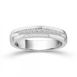 Ovani® Lab-grown Diamonds 10-stone Princess-cut Channel-set Wedding Band 0.50 Ct. T.w. in 18K White Gold