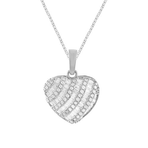1.00CT. T.W. BAGUETTE HEART PENDANT IN 14KT GOLD