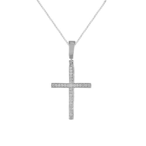 0.20CT. T.W. DIAMOND CROSS PENDANT IN 14KT GOLD