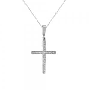 0.20CT. T.W. DIAMOND CROSS PENDANT IN 14KT GOLD