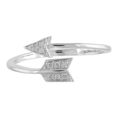 0.05 Ct. T.w. Cupid's Arrow Ring Ring In 10Kt White Gold