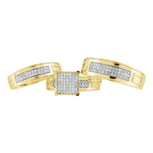 0.6 Ct. T.w. Diamond Trio Bridal Ring Set In 14Kt Yellow Gold