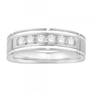 Ovani® Diamonds 6-stone RBC Channel-set Men's Wedding Band 0.50 Ct. T.w. in 18K White Gold