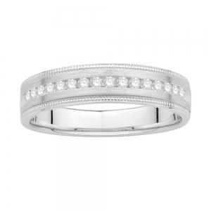 Ovani® Diamonds Milgrain RBC Channel-set Men's Wedding Band 0.25 Ct. T.w. in 18K White Gold