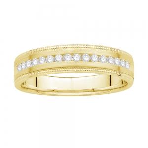 Ovani® Diamonds Milgrain RBC Channel-set Men's Wedding Band 0.25 Ct. T.w. in 18K Yellow Gold