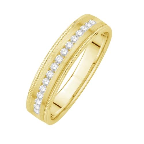 Ovani® Diamonds Milgrain RBC Channel-set Men's Wedding Band 0.25 Ct. T.w. in 18K Yellow Gold