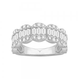 Ovani® Baguette Women's Band 1.65 Ct. T.w. in 18K White Gold