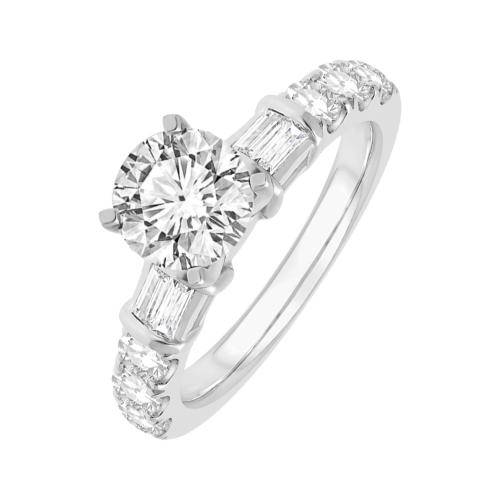 Ovani® Diamonds Cubic Zirconia RBC Semi-mount Ring 0.90 Ct. T.w. in 18K White Gold