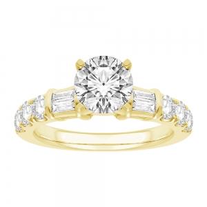 Ovani® Diamonds Cubic Zirconia RBC Semi-mount Ring 0.90 Ct. T.w. in 18K Yellow Gold