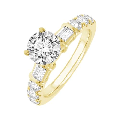 Ovani® Diamonds Cubic Zirconia RBC Semi-mount Ring 0.90 Ct. T.w. in 18K Yellow Gold