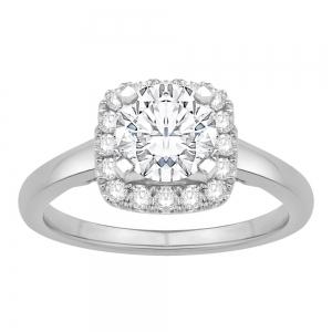Ovani® Diamonds Cubic Zirconia Round Center Halo Semi-mount Ring 0.40 Ct. T.w. in 18K White Gold