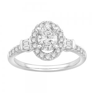 Ovani® Diamonds Cubic Zirconia Oval Center Semi-mount Ring 0.50 Ct. T.w. in 18K White Gold