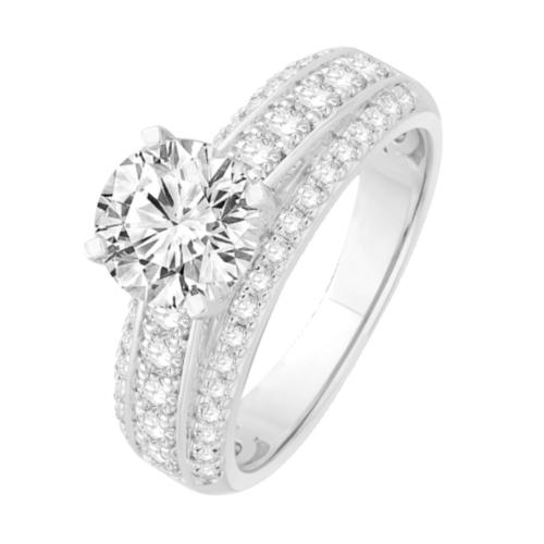 Ovani® Diamonds Cubic Zirconia Semi-mount Ring 0.75 Ct. T.w. in 18K White Gold