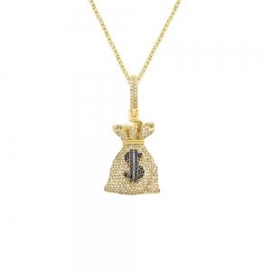 0.60CT. T.W. DIAMOND MONEY BAG PENDANT IN 10KT GOLD