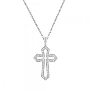 0.33CT. T.W. DIAMOND CROSS PENDANT IN 10KT GOLD
