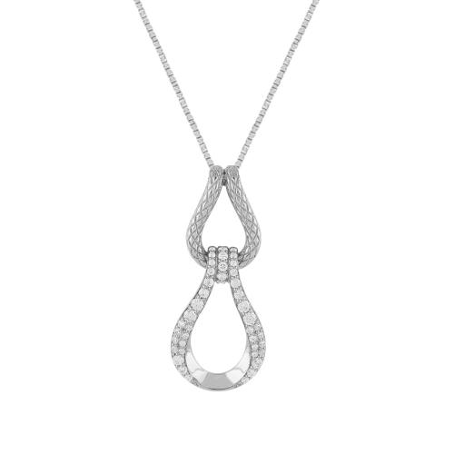 Diani® Teardrop Knot Pendant - 0.50 Ct. T.w. in 14K White Gold