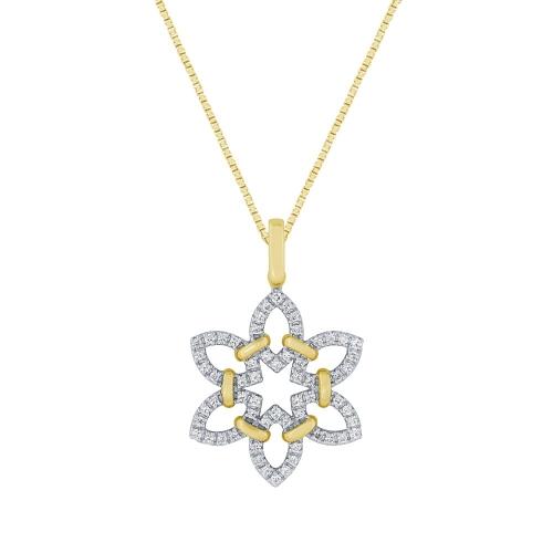 1/4 Ct. T.w. Diamond Flower Pendant In 10Kt Yellow Gold