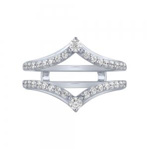1/2 CT T.W. Diamond V-shaped Enhancer Guard In 10KT White Gold
