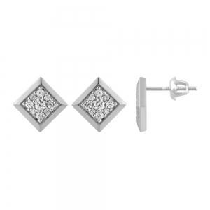 1/2 Ct. T.w. Diamond Round Kite-shaped Stud Earrings In 10Kt White Gold