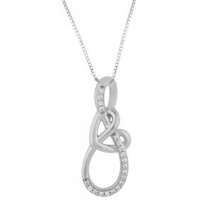 Infinity Heart Diamond Pendant - 0.08 Ct. T.w. in 10K White Gold