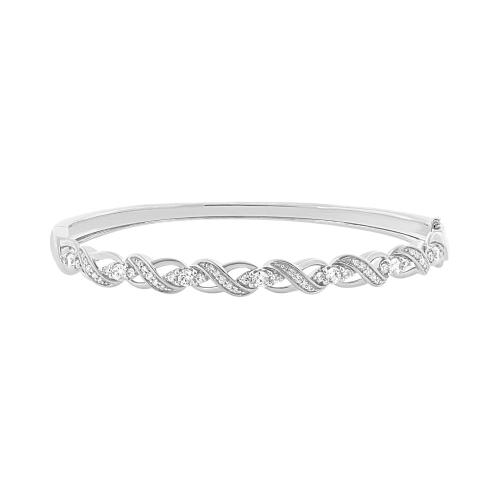 1 Ct. T.w. Diamond Infinity Women Bangle In 14Kt White Gold