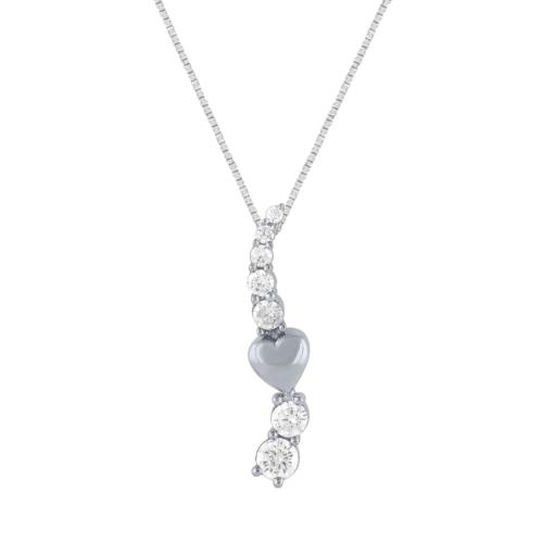 Novello Lab-grown Diamond Life Journey Heart Pendant 0.33 Ct. T.w. in 10K White Gold
