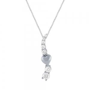 Novello Lab-grown Diamond Life Journey Heart Pendant 0.33 Ct. T.w. in 10K White Gold