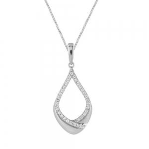 Bella by Ovani® Teardrop Diamond Pendant 0.13 Ct. T.w. in 10K White Gold