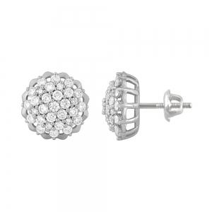 1.5 Ct. T.w. Lab-grown Diamond Flower Stud Earrings - Novello In 14Kt White Gold