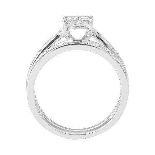 Novello Lab-grown Diamonds Quad Bridal Set 1 Ct. T.w. in 14K White Gold