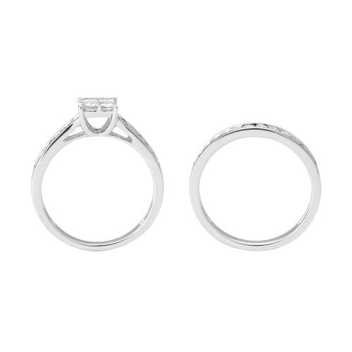 Novello Lab-grown Diamonds Quad Bridal Set 1 Ct. T.w. in 14K White Gold